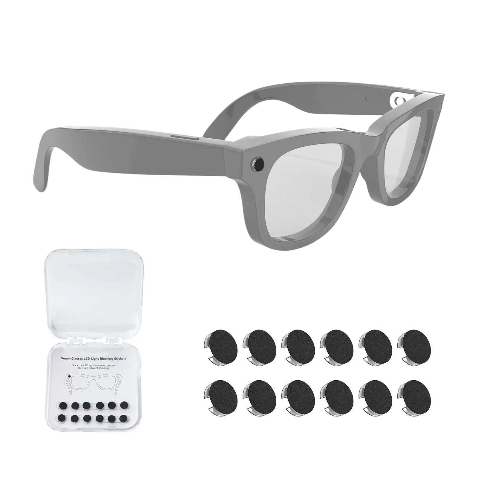 Pegatinas LED opacas para gafas de IA (paquete de 12)