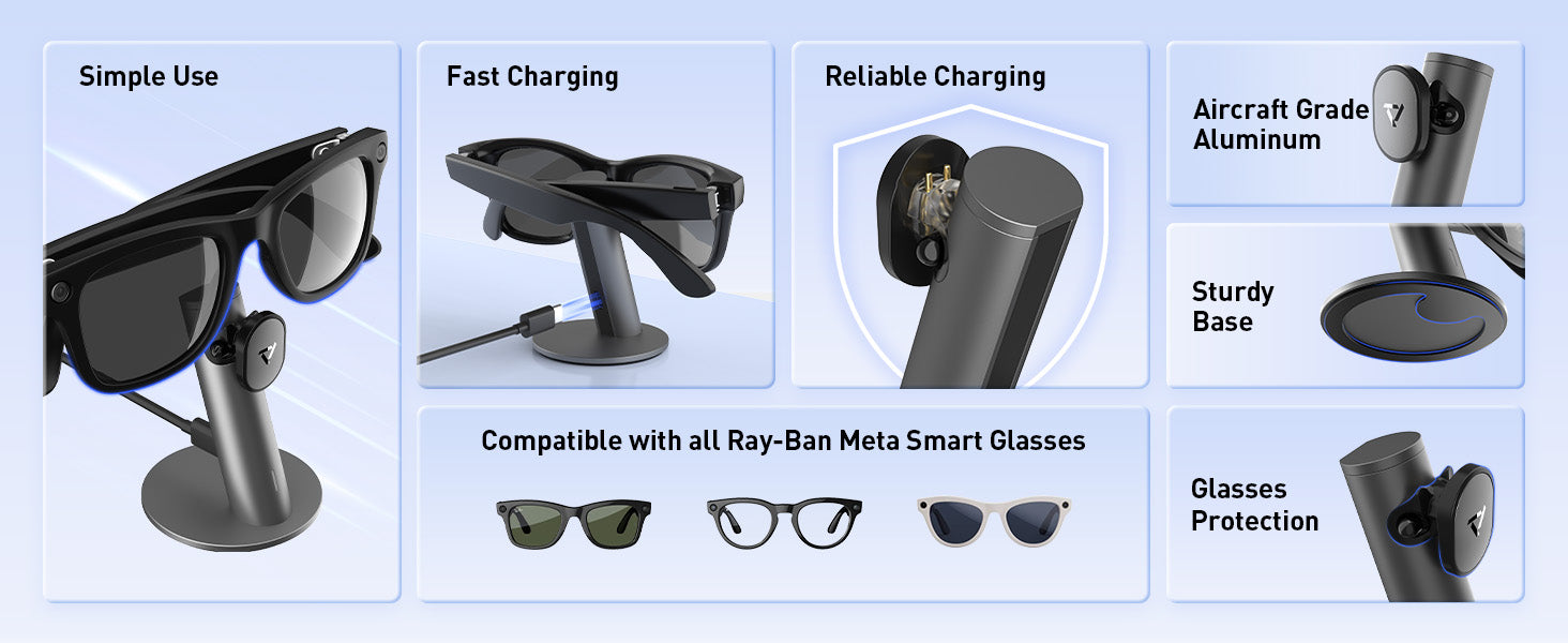 Carina S1 Charging Stand for Ray-Ban Meta Smart Glasses