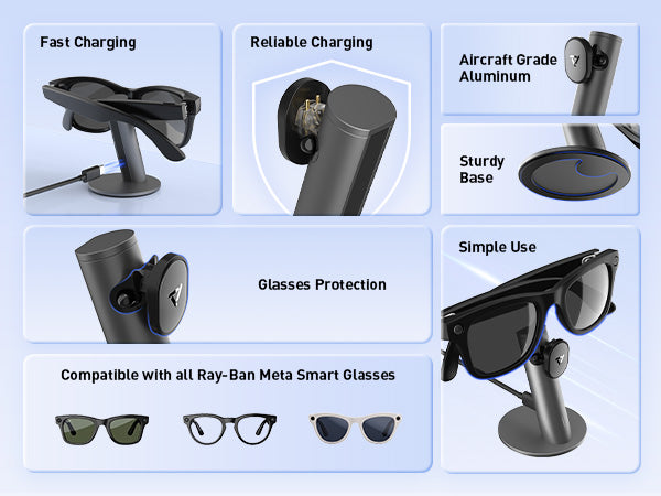 Carina S1 Charging Stand for Ray-Ban Meta Smart Glasses