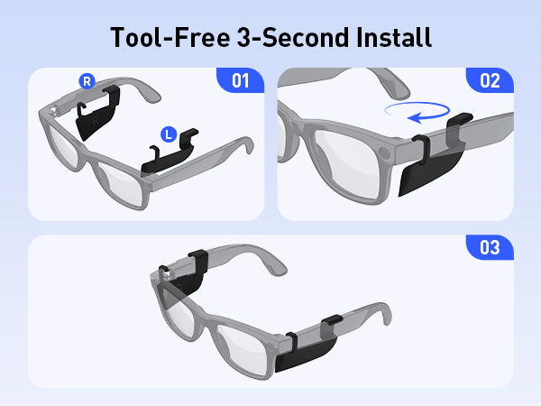 Anti-Glare Side Light Shields For Meta Glasses （3D Printed)