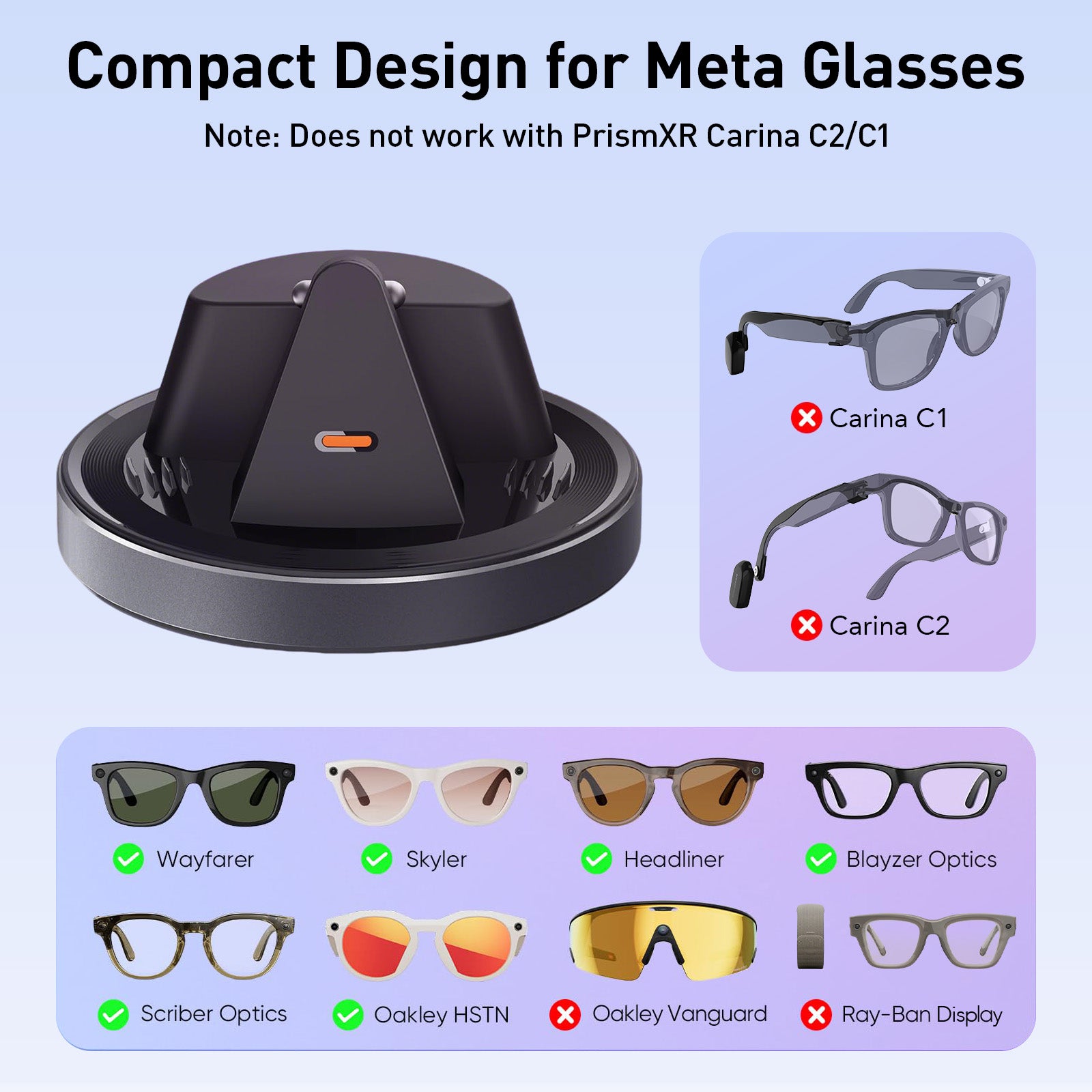 Base de carga portátil para Ray-Ban Meta (con batería)