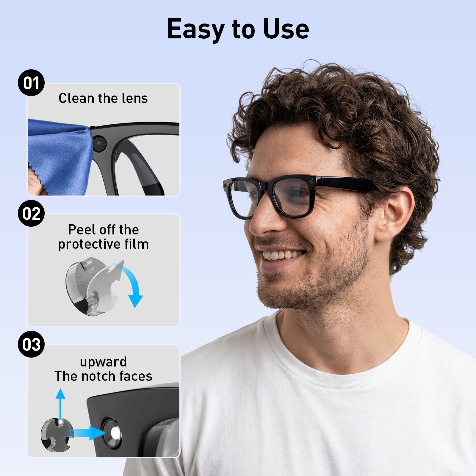 Pegatinas LED opacas para gafas de IA (paquete de 12)