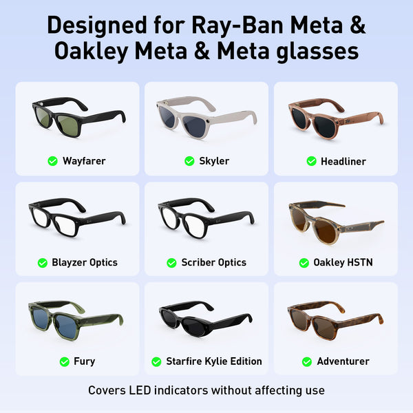Pegatinas LED opacas para gafas de IA (paquete de 12)
