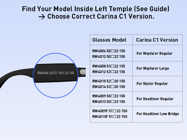 Carina C1 Compatible with Ray-Ban Meta